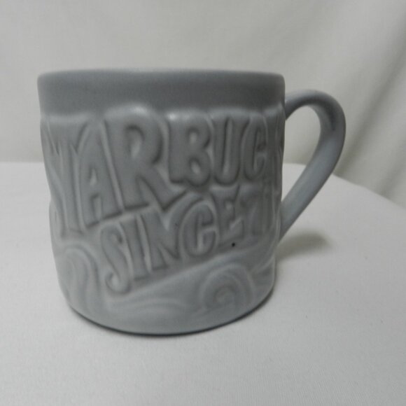 Starbucks 2016 Siren Mug Since '71 Logo Gray Matte Raised Mermaid micro dish - Picture 2 of 9